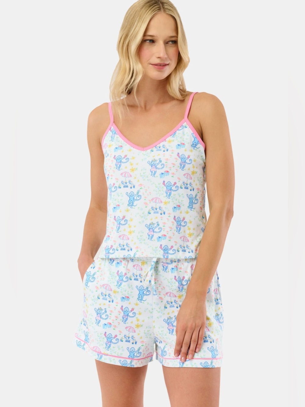 Roller Rabbit Monkey Mischa Tank Pajama Set